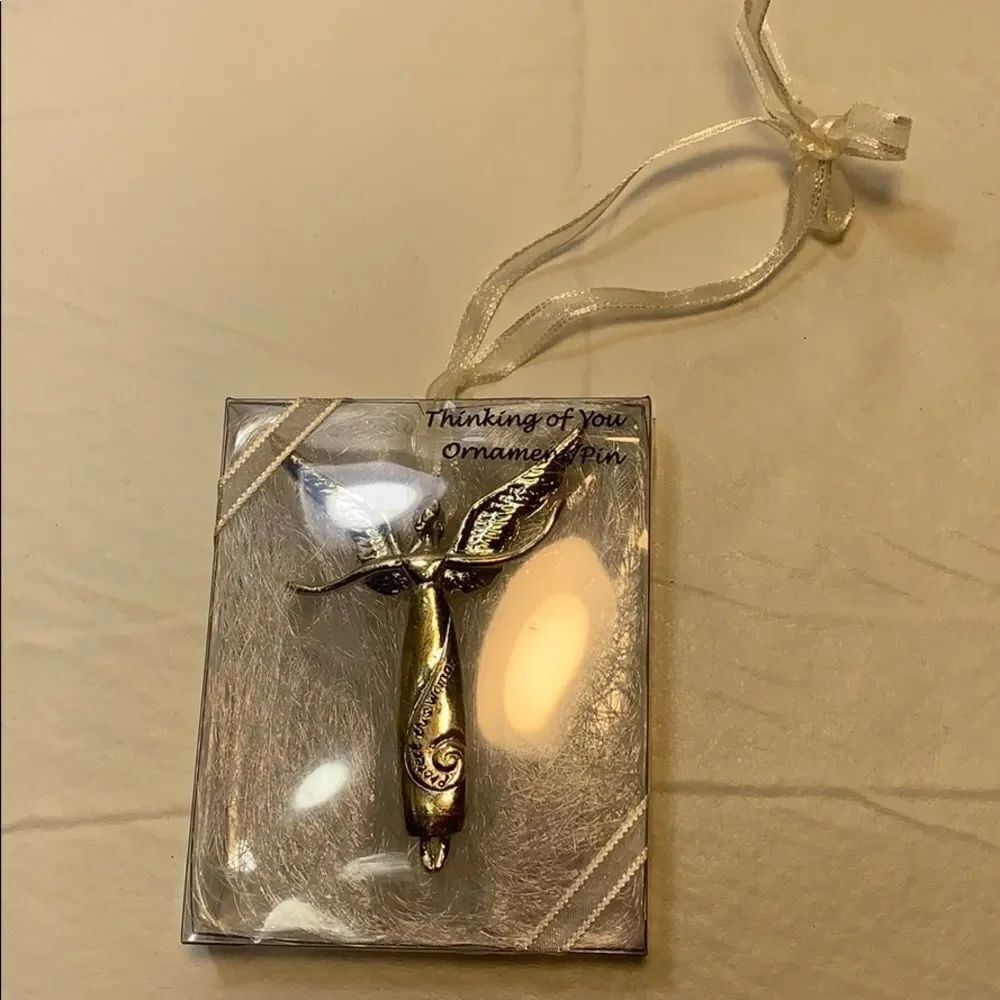 Serenity Thinking Of You Ornament Or Lapel Pin Silver Friendship Christmas Gift